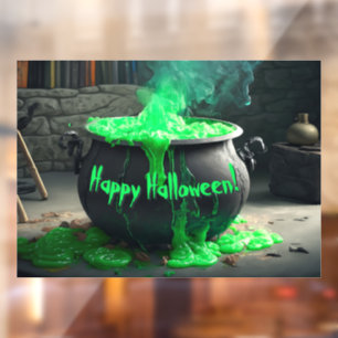 Autocollant Pour Fenêtre Halloween en cauldron de sorcière bouillonnante