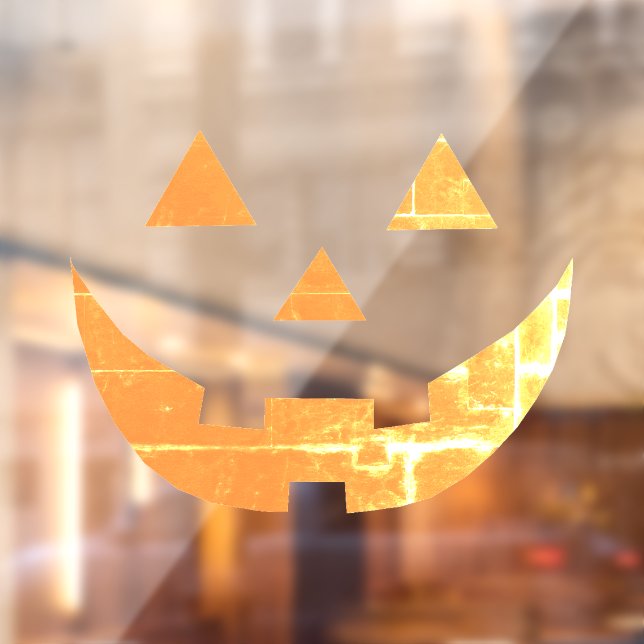 Autocollant Pour Fenêtre Halloween Jack-o'-lantern jaune effrayant (Feuille 2)