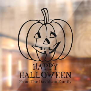 Autocollant Pour Fenêtre Halloween Jack-o'-lantern noir
