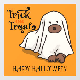 Autocollant Pour Fenêtre Halloween mignon Éffrayant Whimsical Chien Fantôme