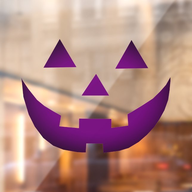 Autocollant Pour Fenêtre Halloween néon violet Jack-o'-lantern effrayant (Feuille 2)