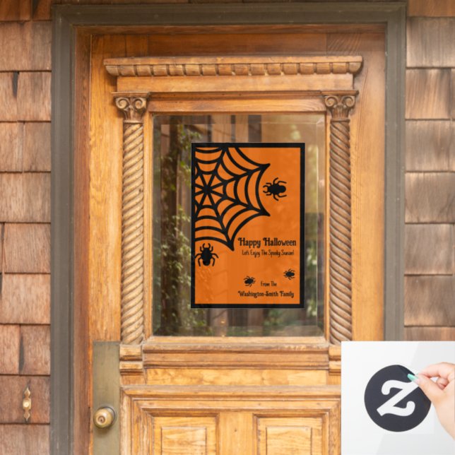 Autocollant Pour Fenêtre Halloween Spiderweb personnalisé (Porte d'accueil)