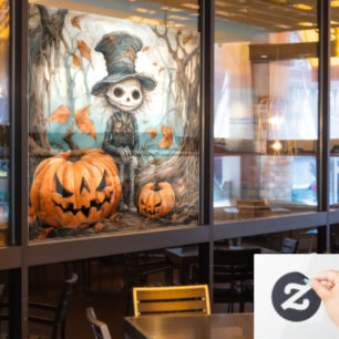 Autocollant Pour Fenêtre Halloween Squelette Clouer la fenêtre