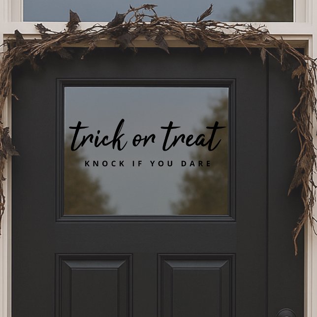 Autocollant Pour Fenêtre Halloween Trick ou Treat | Porte design moderne (Créateur téléchargé)