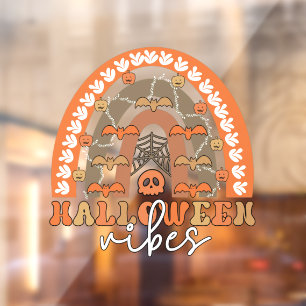 Autocollant Pour Fenêtre Halloween Vibes Boho Rainbow Automne Éffrayant