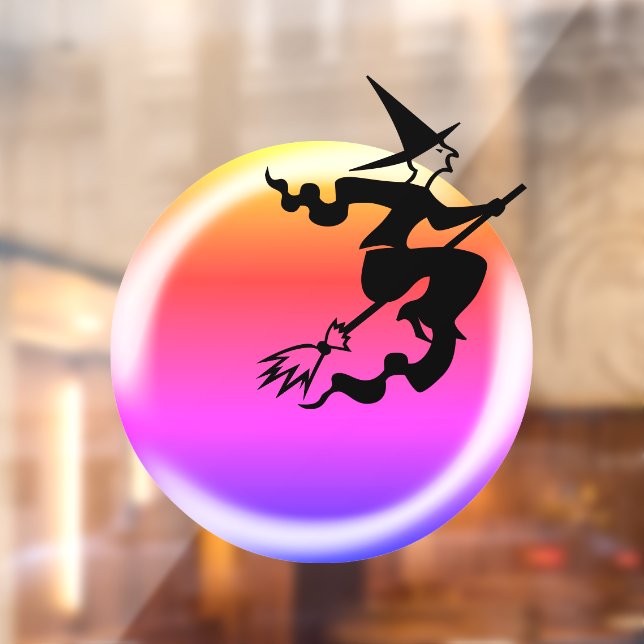 Autocollant Pour Fenêtre Halloween volant sorcière noir chat ombre pleine l (Feuille 2)