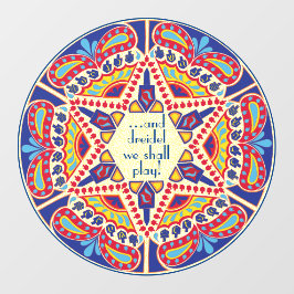 Autocollant Pour Fenêtre Hanoukka Dreidel Nous Jouerons Clic Fenêtre