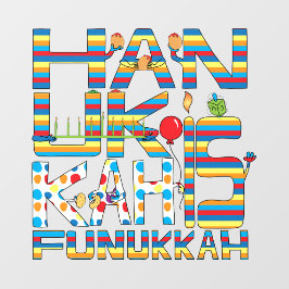 Autocollant Pour Fenêtre Hanoukka est Funukkah Window Cling