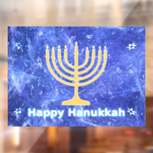 Autocollant Pour Fenêtre Hanoukka Snowstorm Menorah
