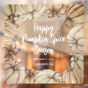 Autocollant Pour Fenêtre Happy Citrouille Spice Window Cling
