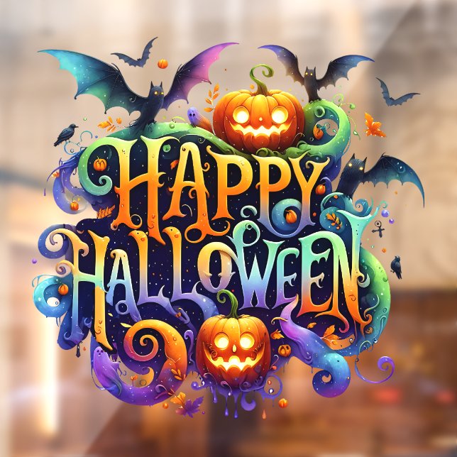 Autocollant Pour Fenêtre Happy Halloween cling fenêtre (Feuille 2)