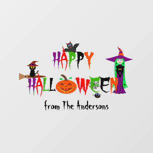 Autocollant Pour Fenêtre Happy Halloween cling fenêtre