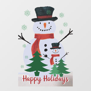 Autocollant Pour Fenêtre Happy Holiday Snowman cling fenêtre