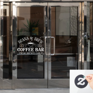 Autocollant Pour Fenêtre Haricots et brasserie Bar à café Business