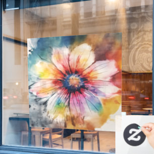 Autocollant Pour Fenêtre Harmonie Florale en Couleurs Pastel