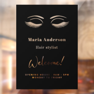 Autocollant Pour Fenêtre Heures d'ouverture de l'artiste en maquillage bien