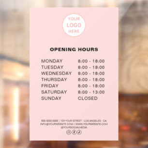 Autocollant Pour Fenêtre Heures d'Ouverture Logo Personnalisé Boulangerie R