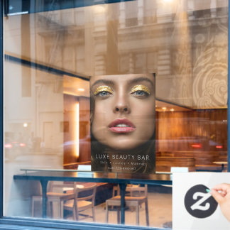 Autocollant Pour Fenêtre High-End Beauty Studio Poster Gold Makeup Aestheti