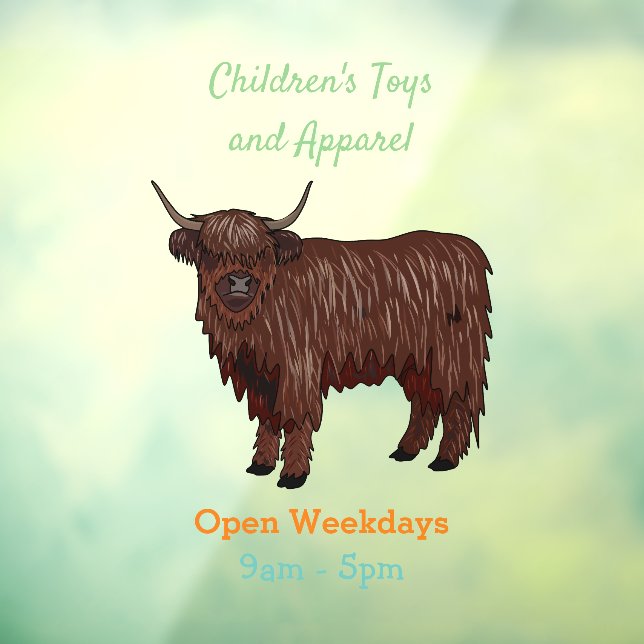 Autocollant Pour Fenêtre Highland cow (Feuille 3)