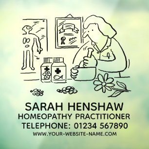 Autocollant Pour Fenêtre Homéopathie Homéopathie Praticien Carré
