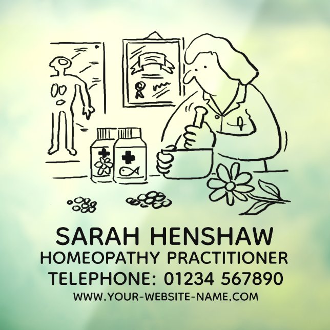 Autocollant Pour Fenêtre Homéopathie Homéopathie Praticien Carré (Feuille 3)