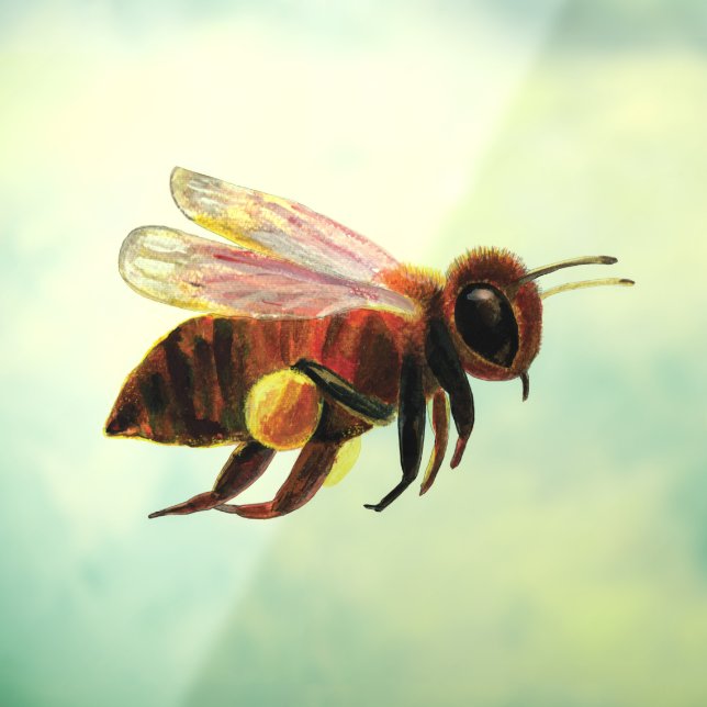 Autocollant Pour Fenêtre Honey Bee Flying (Feuille 3)
