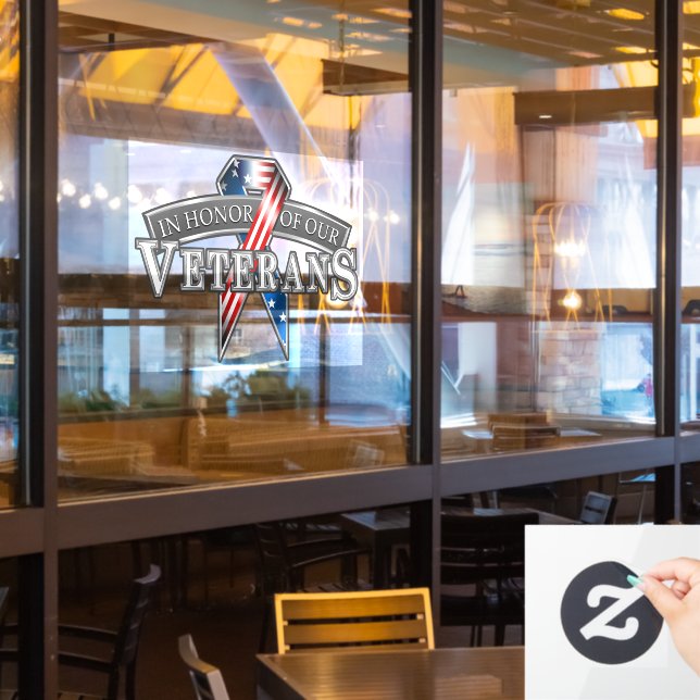 Autocollant Pour Fenêtre Honorer les anciens combattants (Fenêtre du restaurant)