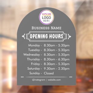 Autocollant Pour Fenêtre Horaires d'Ouverture Logo Entreprise Heures d'Ou
