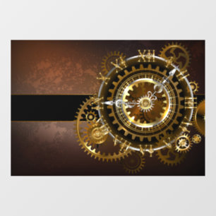 Autocollant Pour Fenêtre Horloge Steampunk avec engrenages antiques