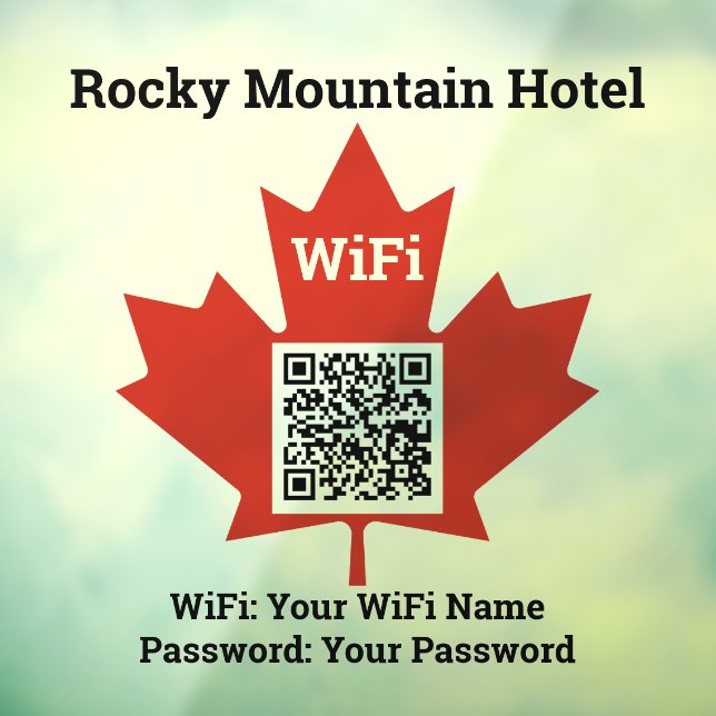 Autocollant Pour Fenêtre Hôtel Canadien Wifi Détails Plus Code QR (Feuille 3)
