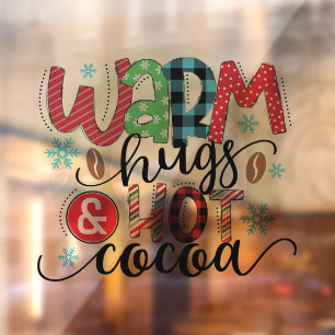 Autocollant Pour Fenêtre Hugs chauds et cacao chaud