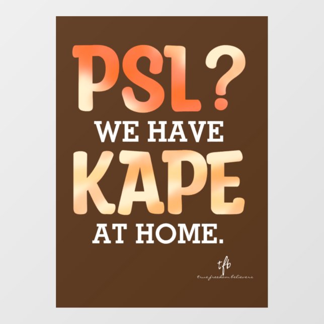 Autocollant Pour Fenêtre HUMOUR café d'automne PSL vs Kape Filipino (Feuille)