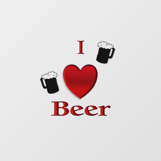 Autocollant Pour Fenêtre I Heart Beer Design (Feuille)