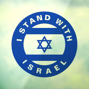 Autocollant Pour Fenêtre I Stand with Israel blue white custom