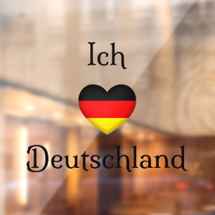 Autocollant Pour Fenêtre "Ich Liebe Deutschland" I Heart Allemagne 