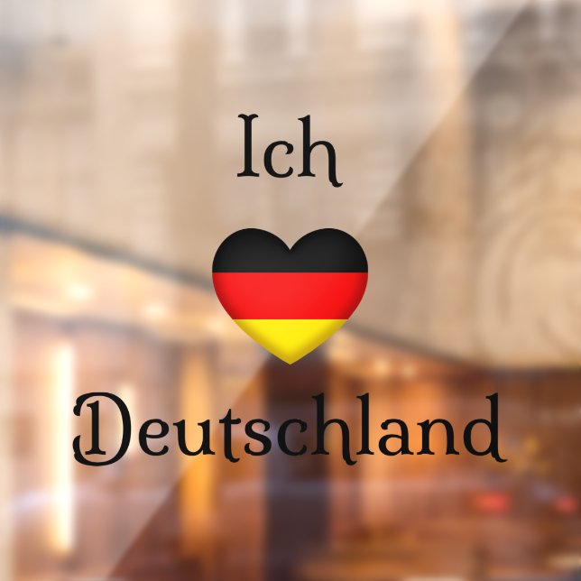 Autocollant Pour Fenêtre "Ich Liebe Deutschland" I Heart Allemagne  (Feuille 2)