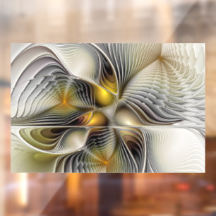 Autocollant Pour Fenêtre Illusion d'optique abstrait 3D fractal avec profon