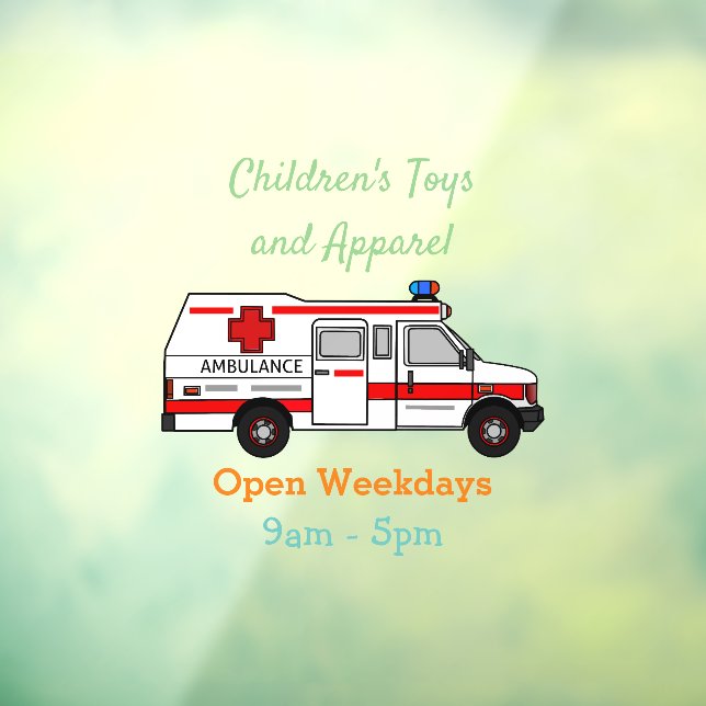 Autocollant Pour Fenêtre Illustration d'ambulance (Feuille 3)