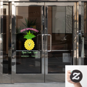 Autocollant Pour Fenêtre Illustration d'ananas mignon
