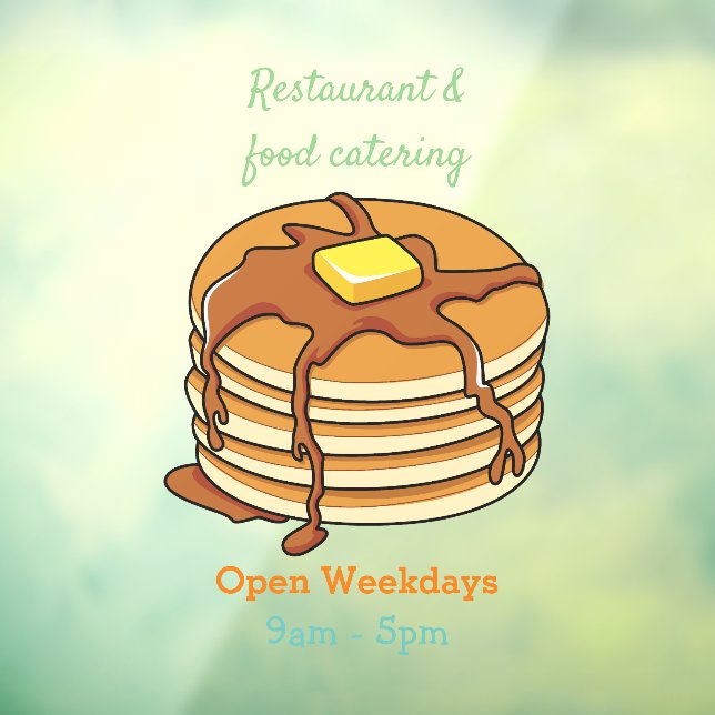 Autocollant Pour Fenêtre Illustration de dessin animé de Pancake (Feuille 3)