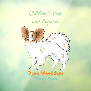 Autocollant Pour Fenêtre Illustration de dessin pour chien de Papillon