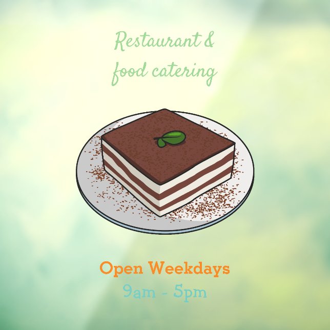Autocollant Pour Fenêtre Illustration de gâteau de Tiramisu (Feuille 3)