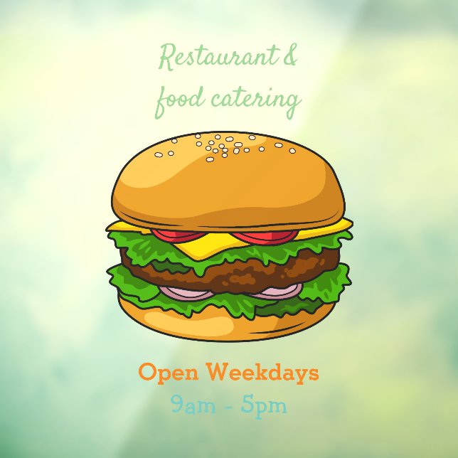 Autocollant Pour Fenêtre Illustration de Hamburger (Feuille 3)