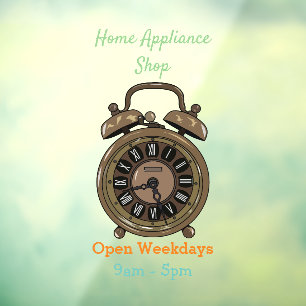 Autocollant Pour Fenêtre Illustration de l'horloge d'alarme
