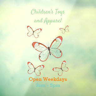 Autocollant Pour Fenêtre Illustration de papillon en verre