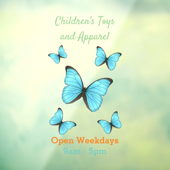 Autocollant Pour Fenêtre Illustration de papillons Morpho (Feuille 3)