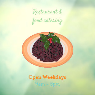 Autocollant Pour Fenêtre Illustration du pudding de Noël