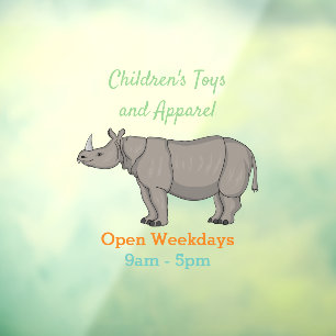 Autocollant Pour Fenêtre Illustration du rhinocéros de Javan