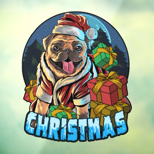 Autocollant Pour Fenêtre Illustration graphique Carlin de Noël