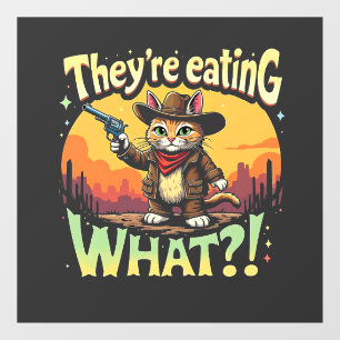 Autocollant Pour Fenêtre Ils mangent ce Trump Election Cat Cowboy